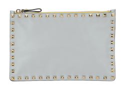 Valentino Rockstud Zip Pouch, Leather, Blue/Green, TVIW0P0270VDN, 2*